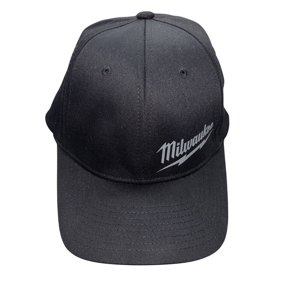 Milwaukee Tool Flexfit Fitted Hat Black Sm/Med Stretch Fit Logo Cap